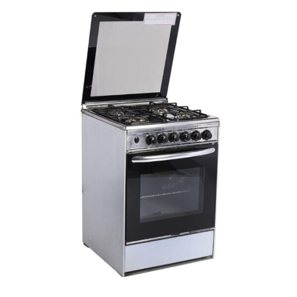 فرن تكنوجاز 55*55 سم, 4 عيون, ستيل