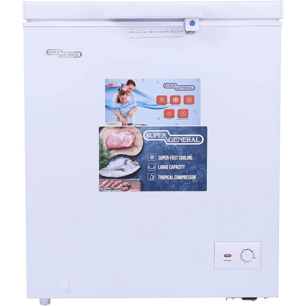 فريزر سوبر جنرال ٥.١قدم ابيض ١٤٥لتر